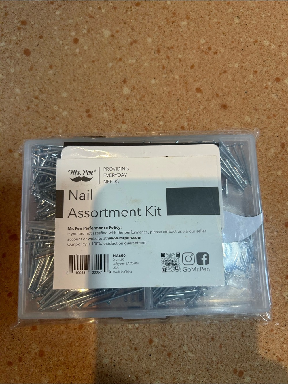 Mr. Pen Nail Assortment Kit - Silver Nails. New in sealed packaging